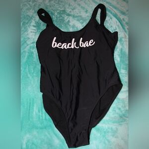 No Boundaries Black 'Beach Bae' One Piece Swimsuit
